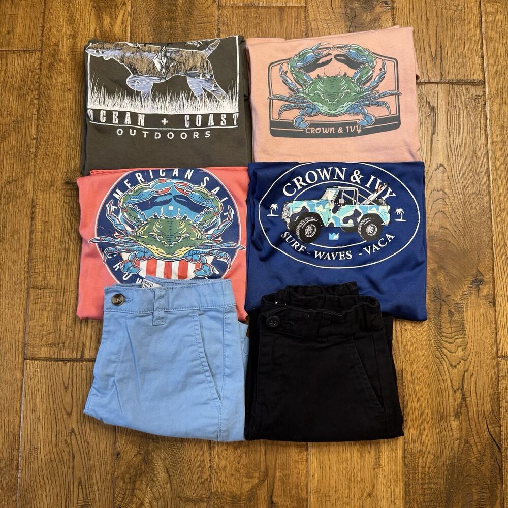 Lot of 6 Boys Sz 6 Summer Clothing Ocean & Coast Hunting Fishing Outdoor Shorts